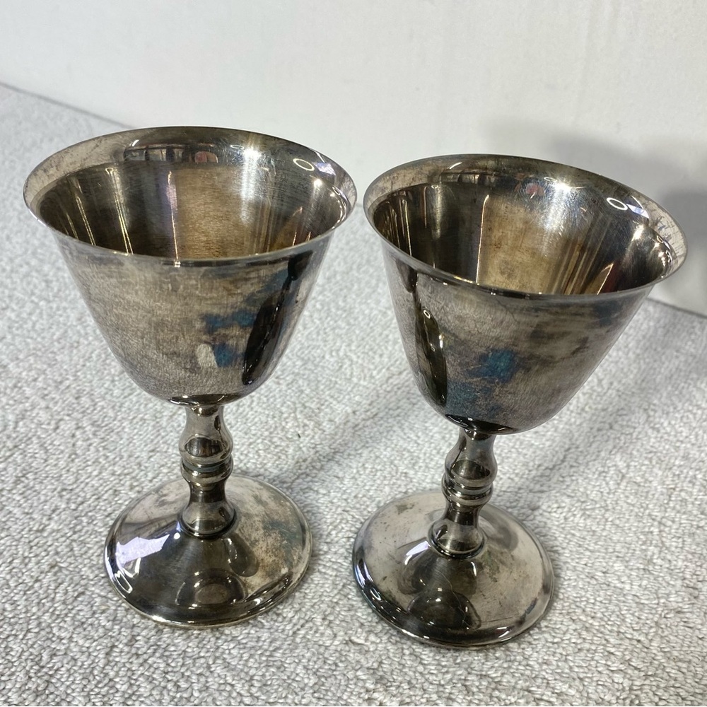 Vintage Birks Primrose E.P. Brass Small Brass Goblets x2